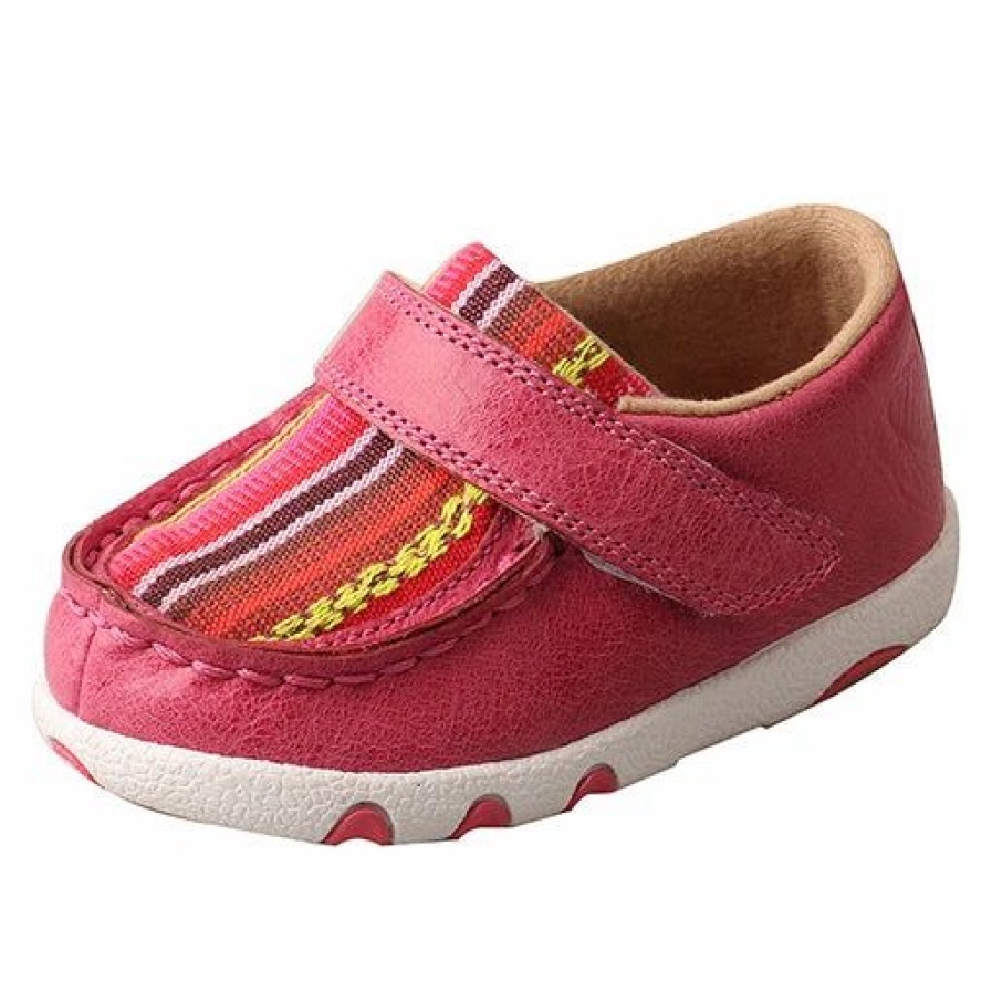 Boots & Shoes * | Twisted X Infant Girl'S Pink Driving Moc