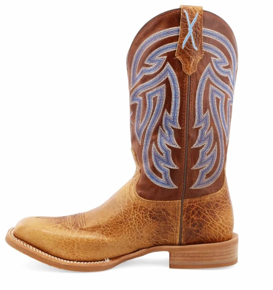 Boots & Shoes * | Twisted X Men'S 12 Rancher Square Toe Boot Peanut/Blue