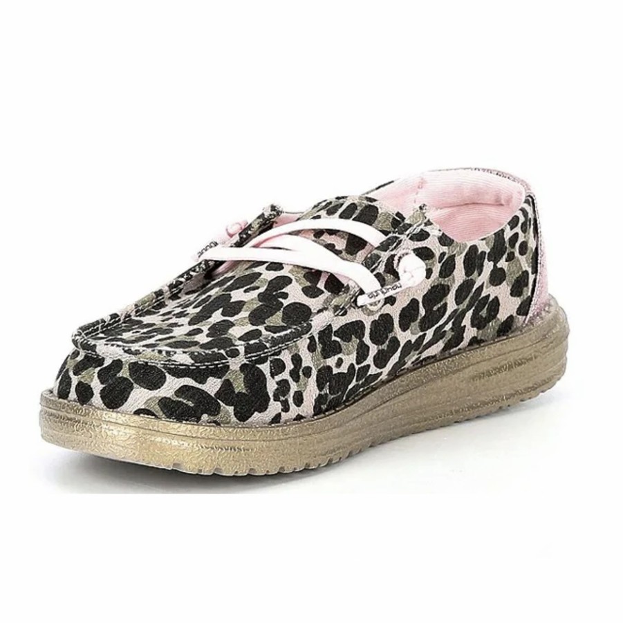 Boots & Shoes * | Heydude Hey Dude Wendy Youth Leopard Nut