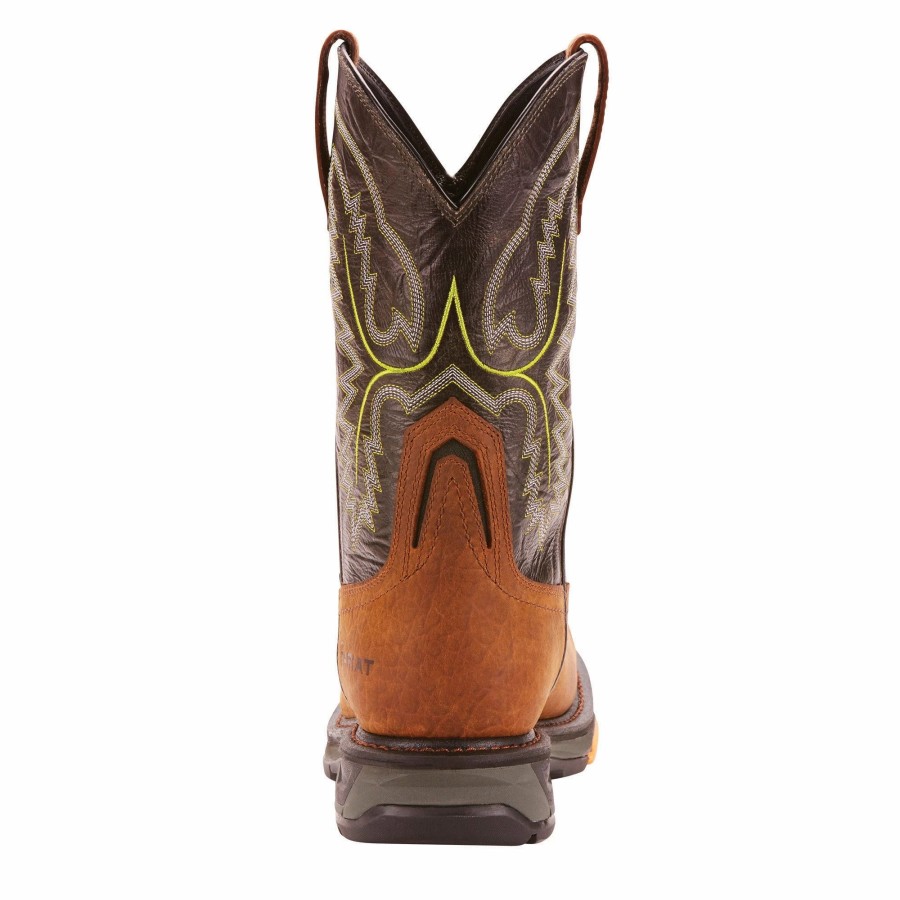 Boots & Shoes * | Ariat Men'S Brown And Black Workhog Xt Square Toe Boot