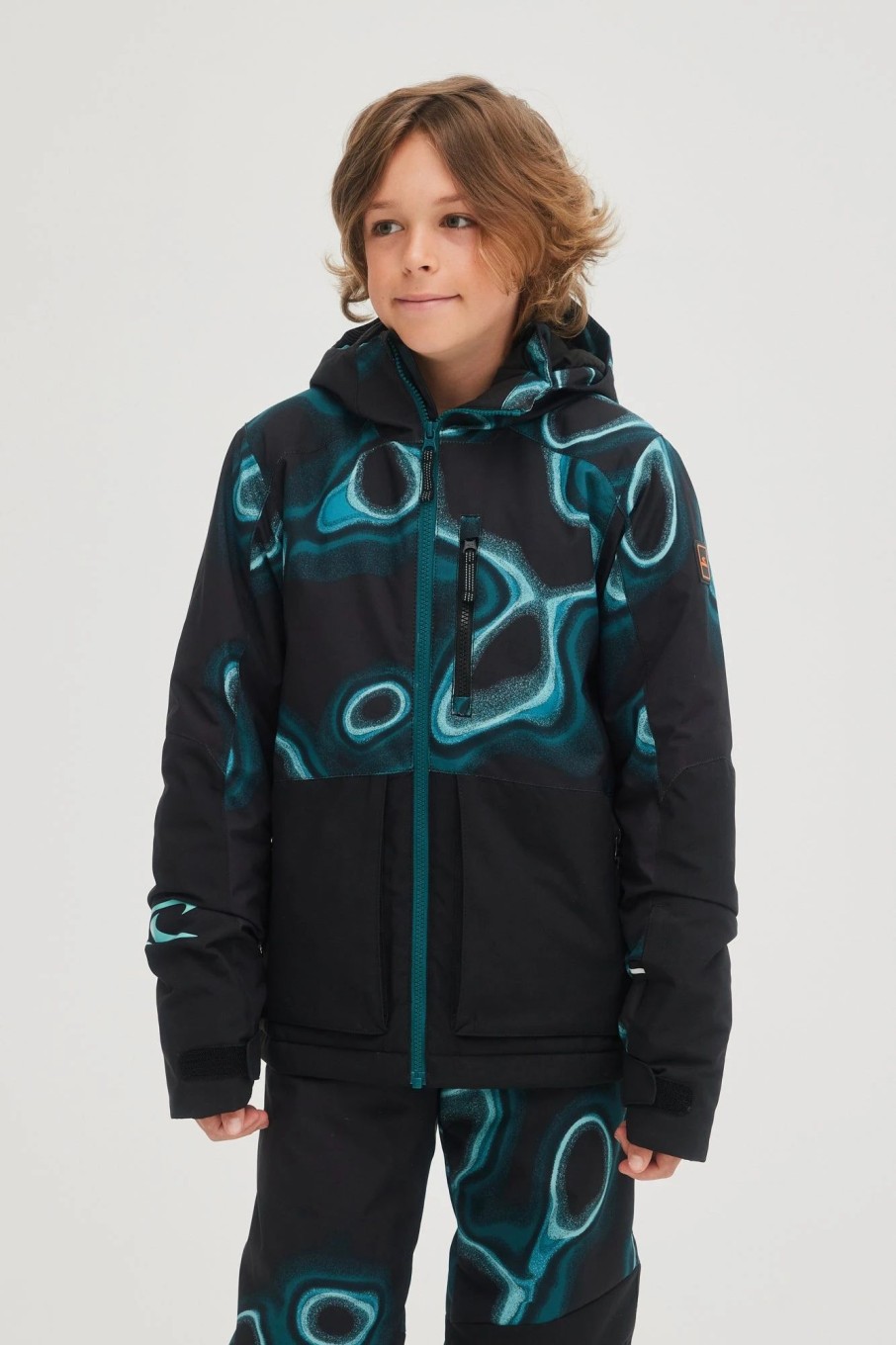 Boys * | O'Neill Texture Jacket Blue Heat Map