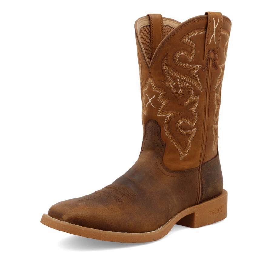 Boots & Shoes * | Twisted X Brown And Rustic Orange Tech X Boots