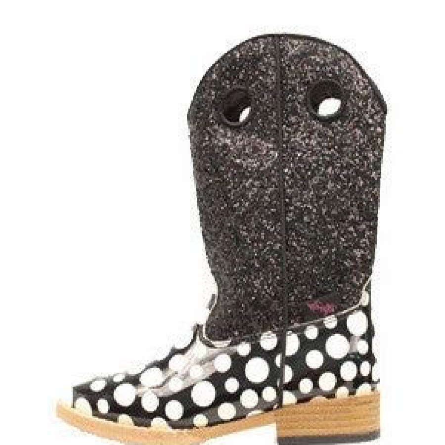 Boots & Shoes * | M&F Western Products Kid'S Pearl Polka Dot Square Toe Boots