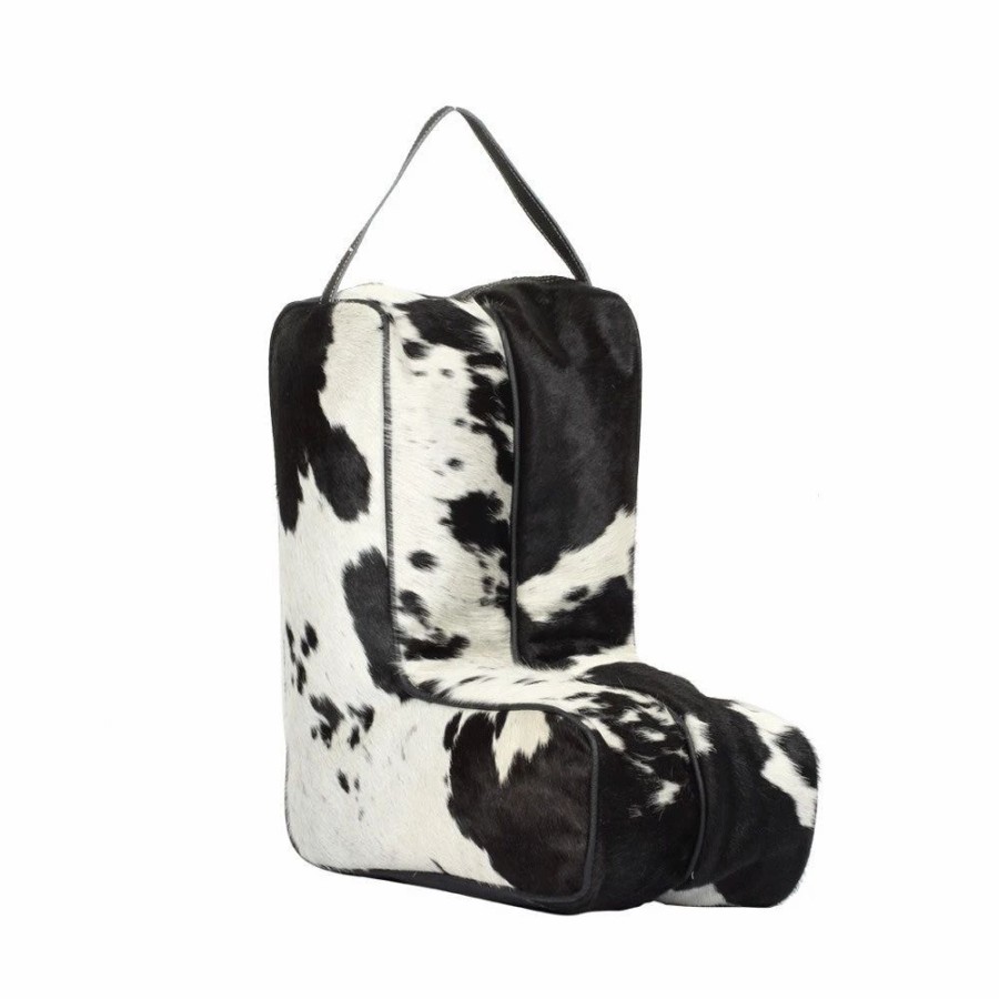 Boots & Shoes * | Myra Black And White Hide Boot Bag