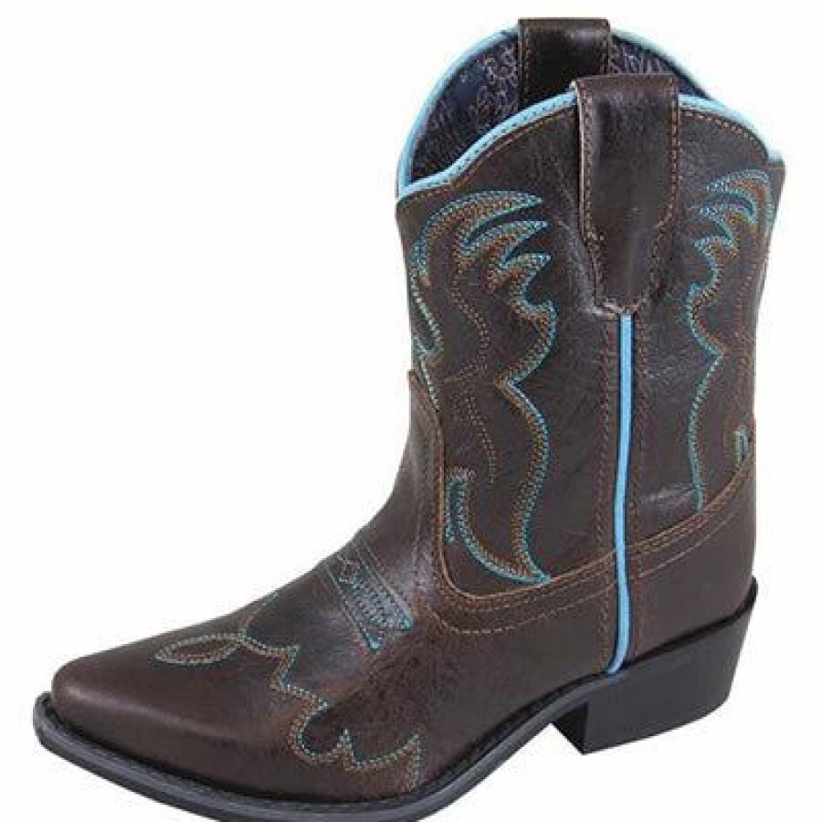 Boots & Shoes * | Smoky Mountain Boots Kid'S Dark Brown Juniper Snip Toe Boots