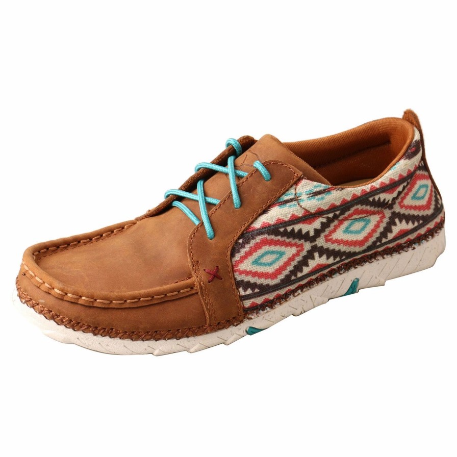 Boots & Shoes * | Twisted X Women'S Brown Leather Aztec Zero-X Shoes