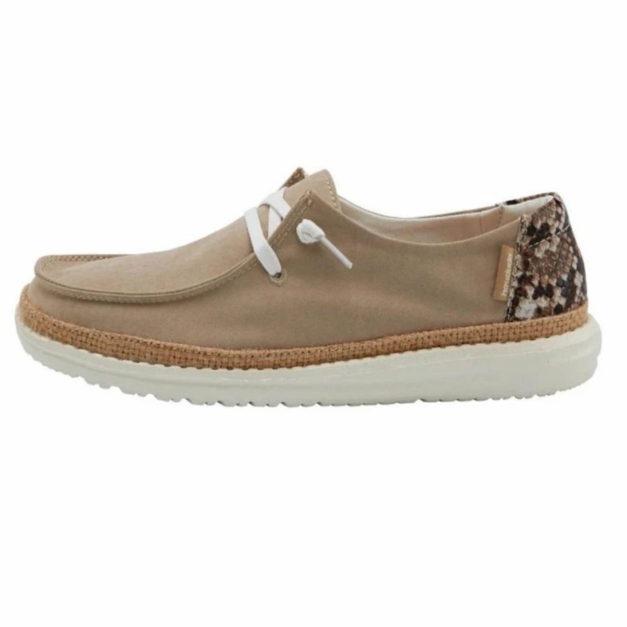 Boots & Shoes * | Heydude Hey Dude Python Brown Casual Shoe