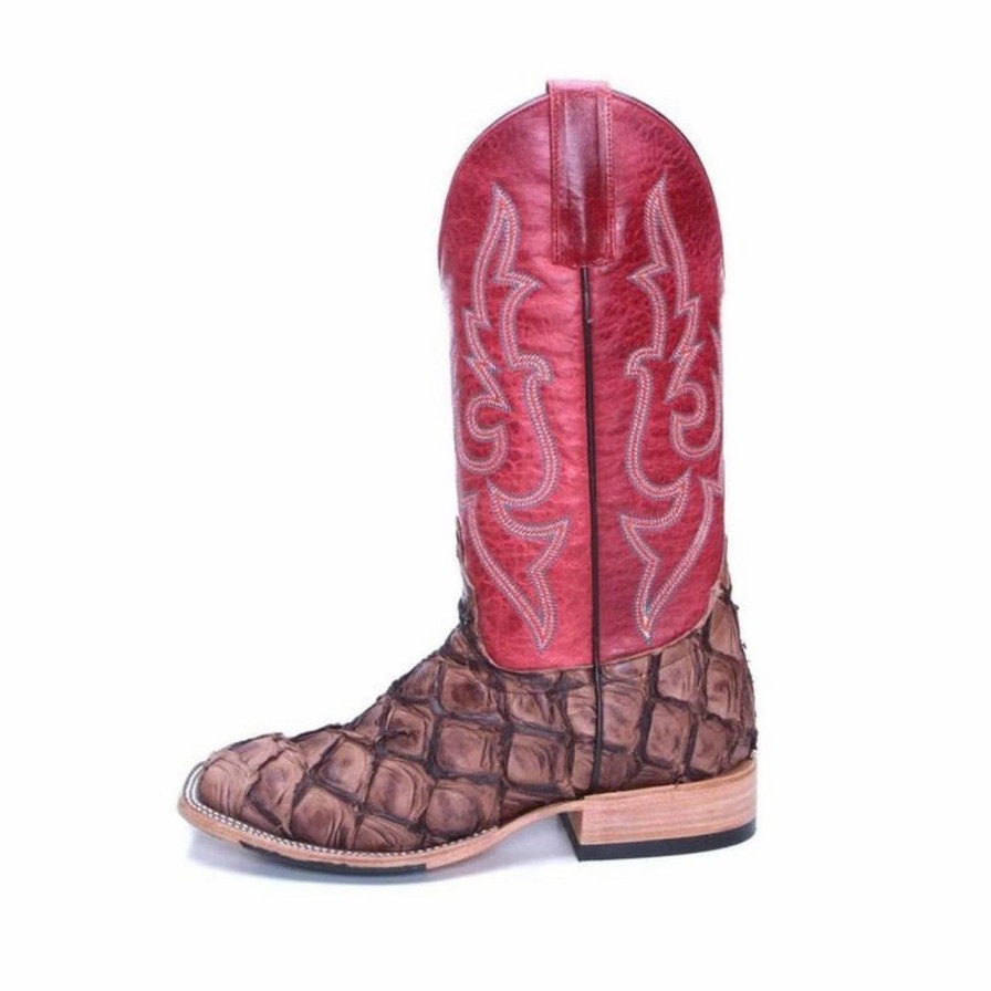 Boots & Shoes * | Anderson Bean Macie Bean Distressed Brown Big Bass Red Top Boots