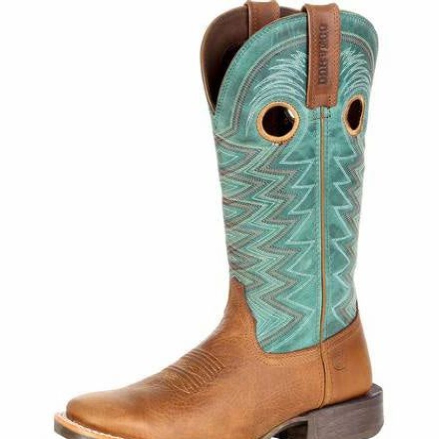 Boots & Shoes * | Durango Women'S Wheat And Teal Rebel Pro Square Toe Boot