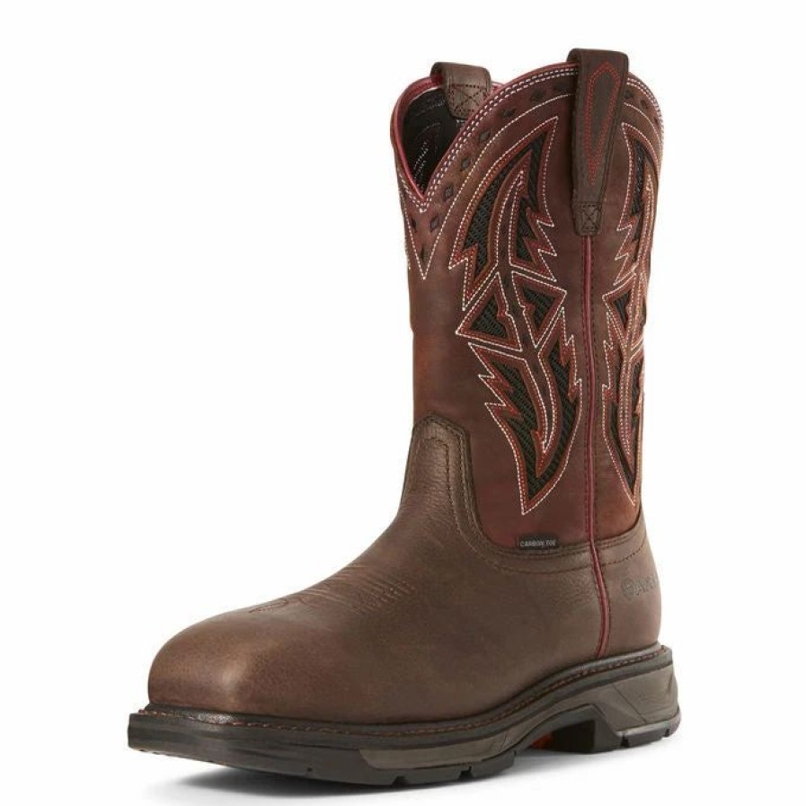 Boots & Shoes * | Ariat Men'S Chocolate Work Hog Xt Venttek Spear Square Carbon Toe Work Boot