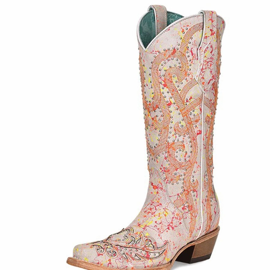 Boots & Shoes * | Corral Boots Corral White & Neon Boots