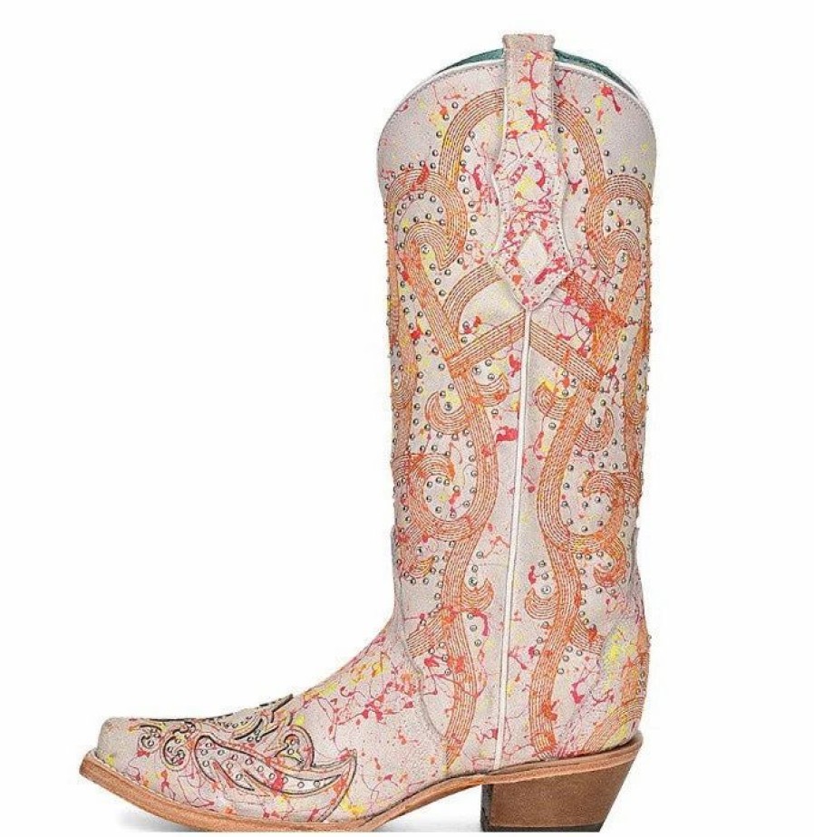 Boots & Shoes * | Corral Boots Corral White & Neon Boots