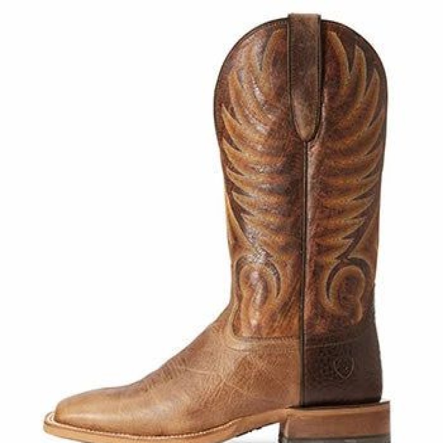 Boots & Shoes * | Ariat Men'S Natural Crunch Brown Toledo Boots