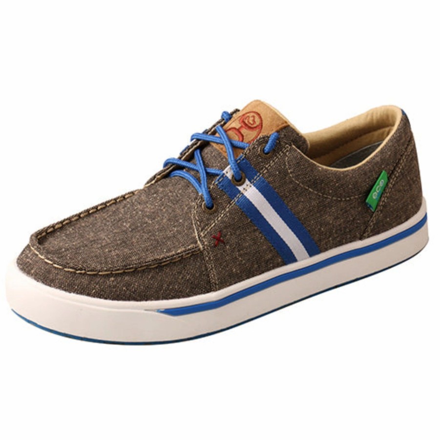 Boots & Shoes * | Twisted X Men'S Canvas Grey/Royal Blue Hooey Kick Shoe