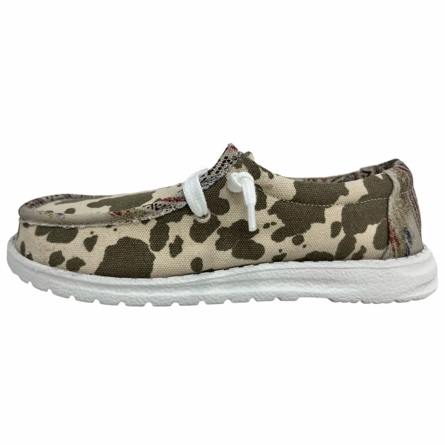 Boots & Shoes * | Very G Wolfpack Brands Very G Tan Meadows Cow Print Casual Shoe