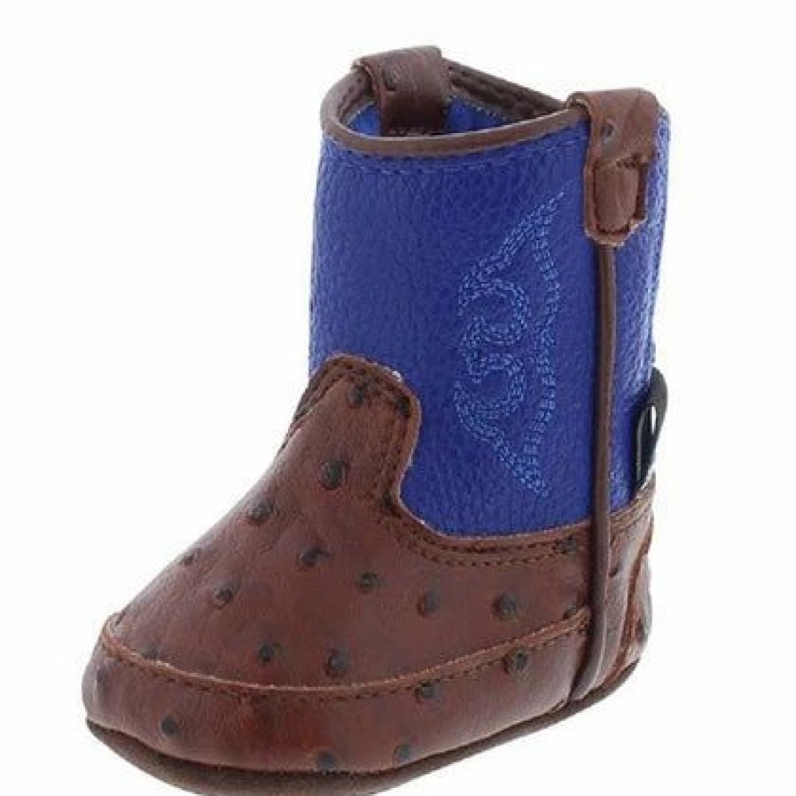 Boots & Shoes * | M&F Western Products, Inc Baby Bucker Brown Ostrich And Blue Weston Boots