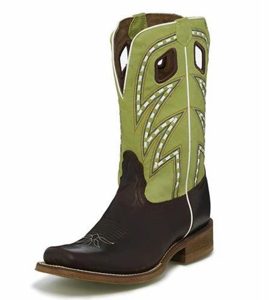 Boots & Shoes * | Nocona Boot Nocona Men'S Dark Brown And Green Volcano Boots