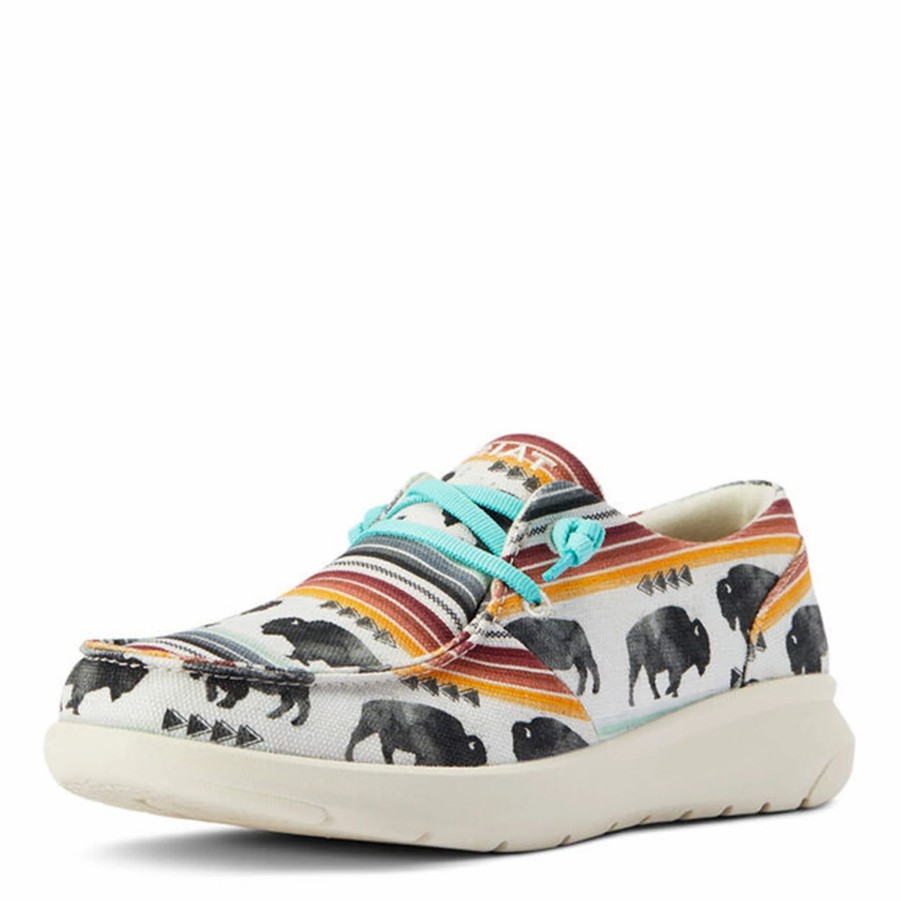 Boots & Shoes * | Ariat Women'S Hilo White Buffalo Print Shoe