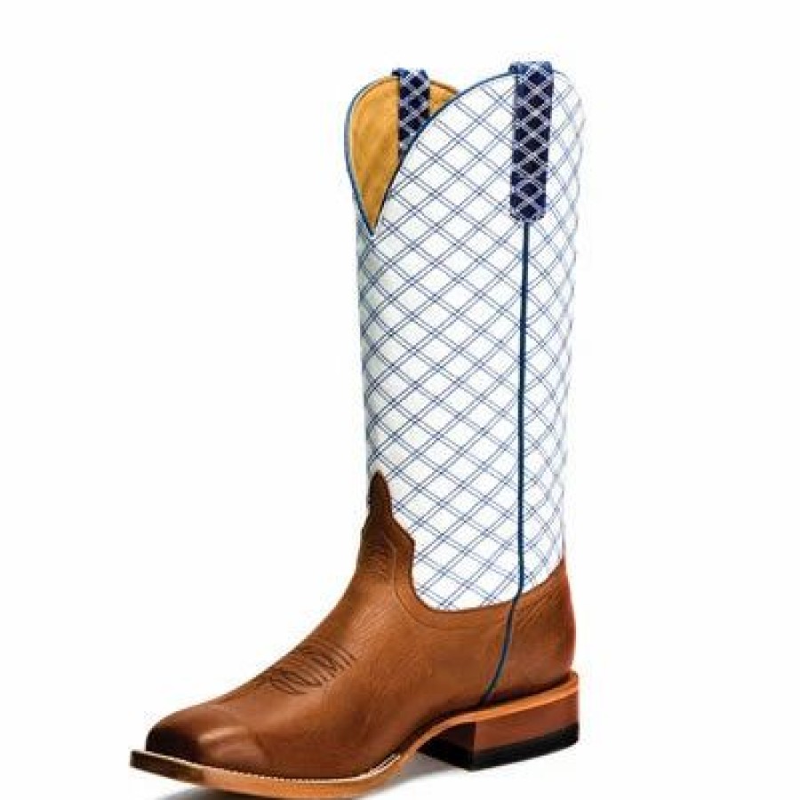 Boots & Shoes * | Anderson Bean Brass White Blue Checker Boots