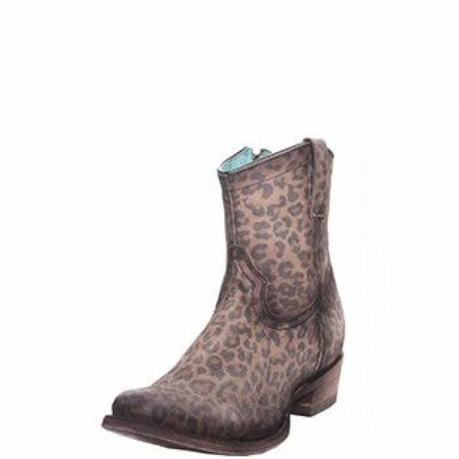 Boots & Shoes * | Corral Boots Corral Leopard Zipper Ankle Boots