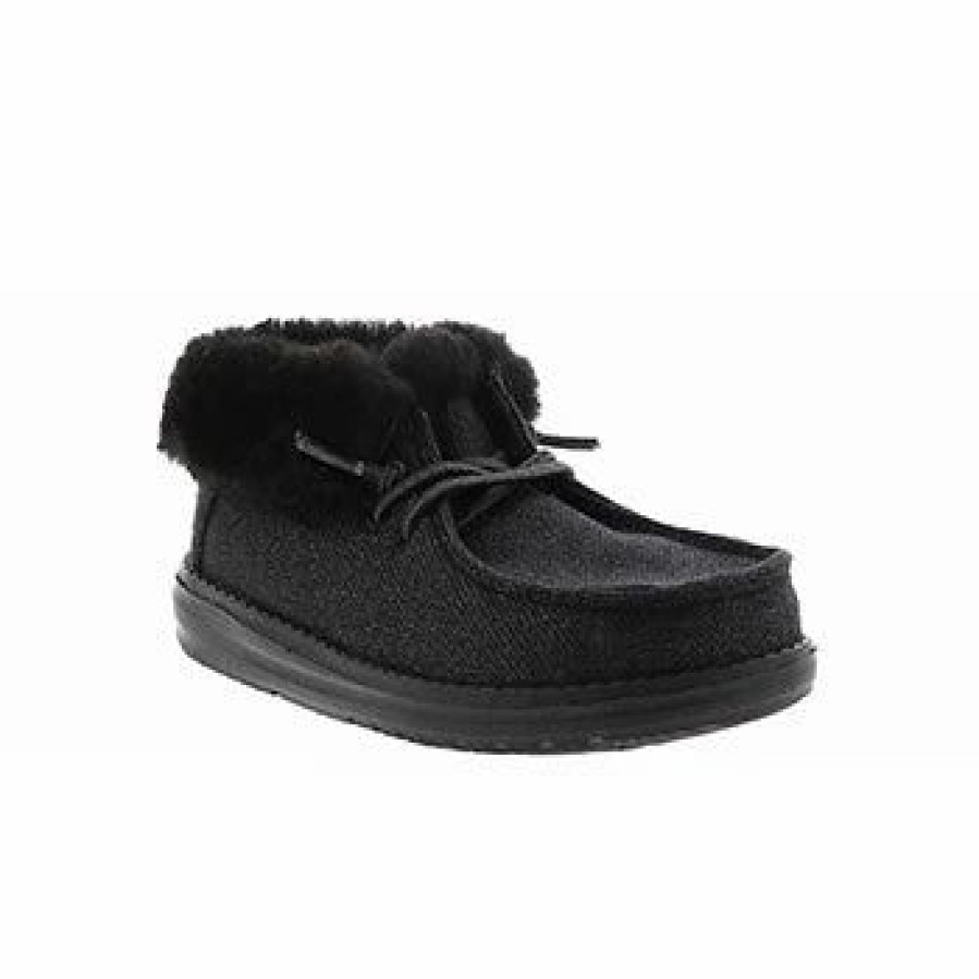 Boots & Shoes * | Heydude Hey Dude Britt Youth Girl'S Total Black