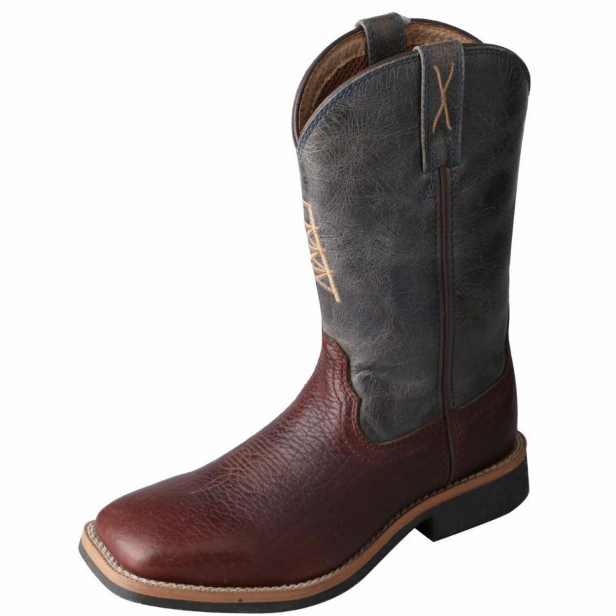 Boots & Shoes * | Twisted X Kids Cognac/Blue Work Boot