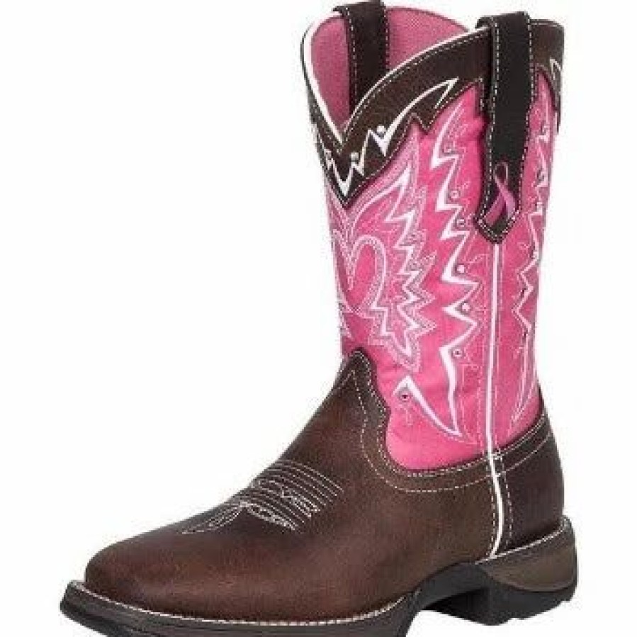 Boots & Shoes * | Durango Women'S Pink And Brown Square Toe