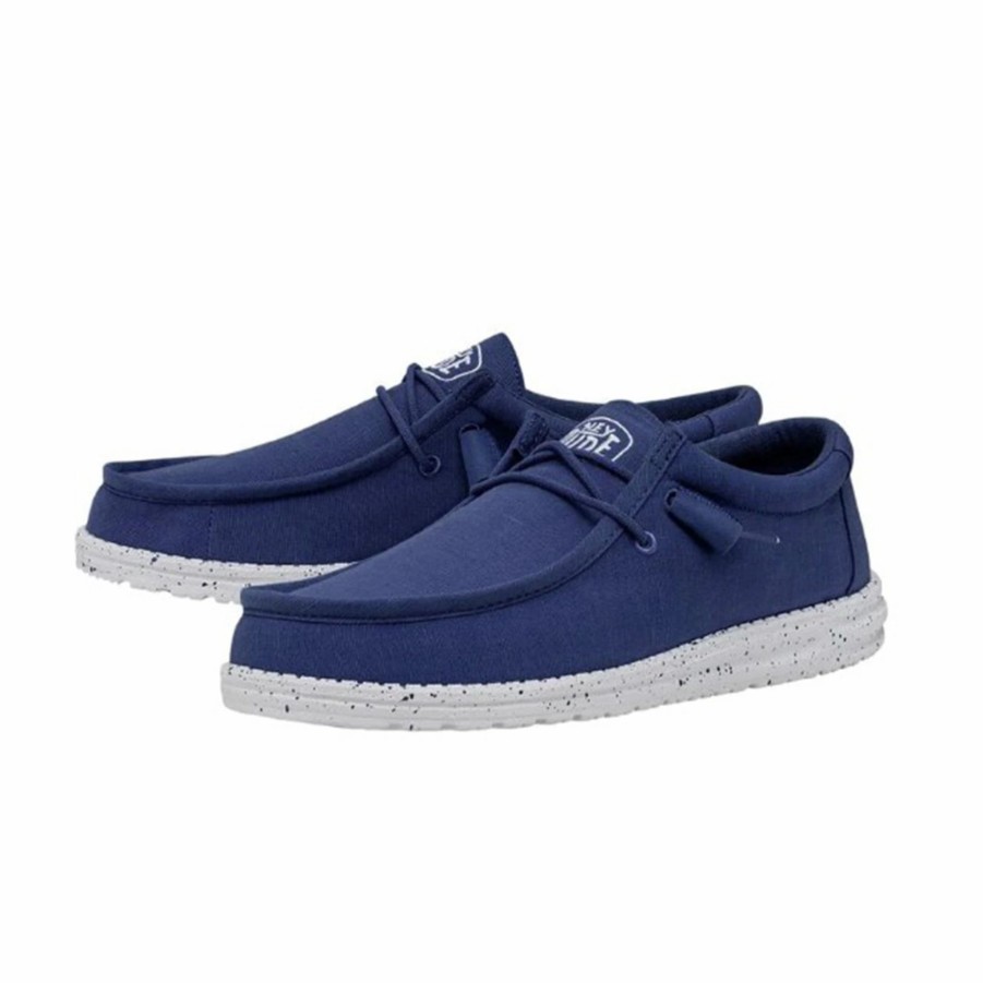 Boots & Shoes * | Heydude Hey Dude Men'S Wally Slub Canvas True Blue