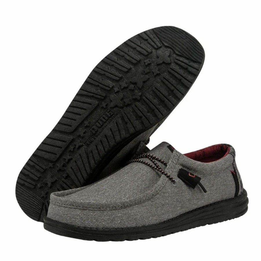 Boots & Shoes * | Heydude Hey Dude Wally Eco Ascend Ripstop Grey