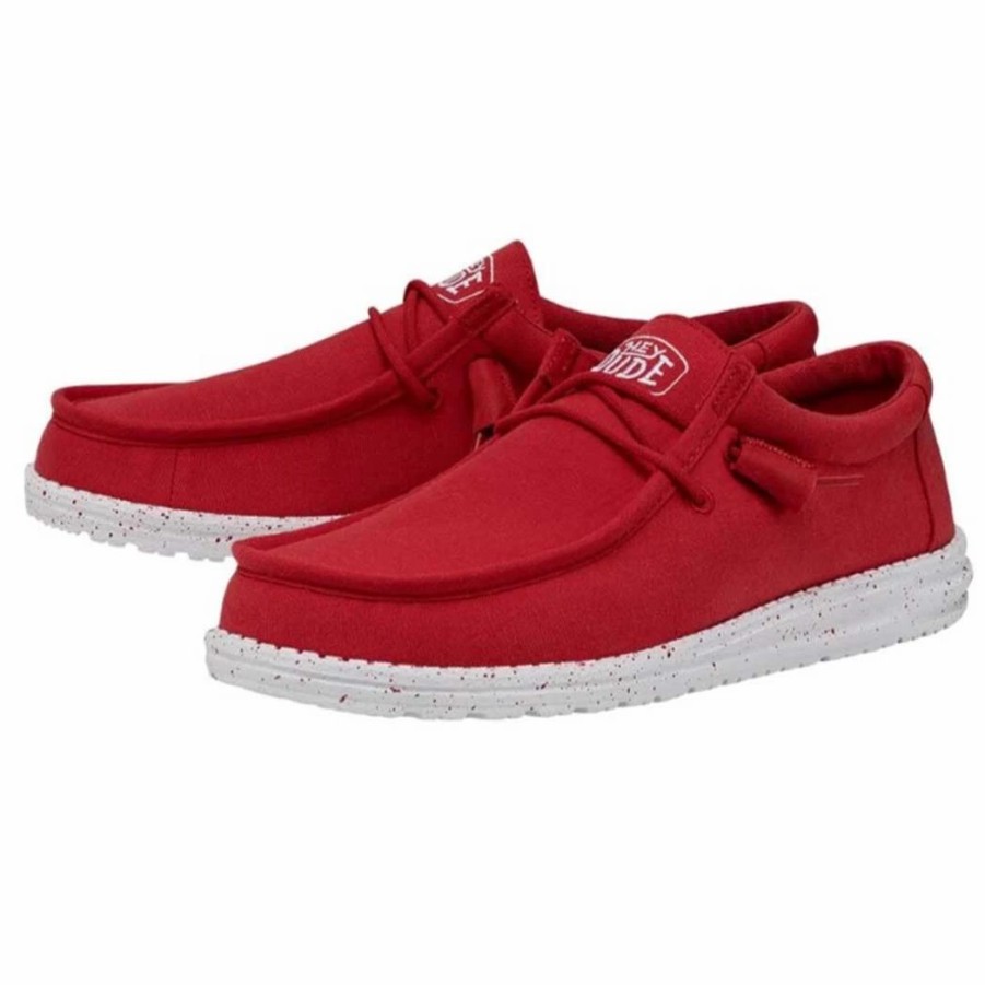 Boots & Shoes * | Heydude Hey Dude Wally Slub Canvas Red