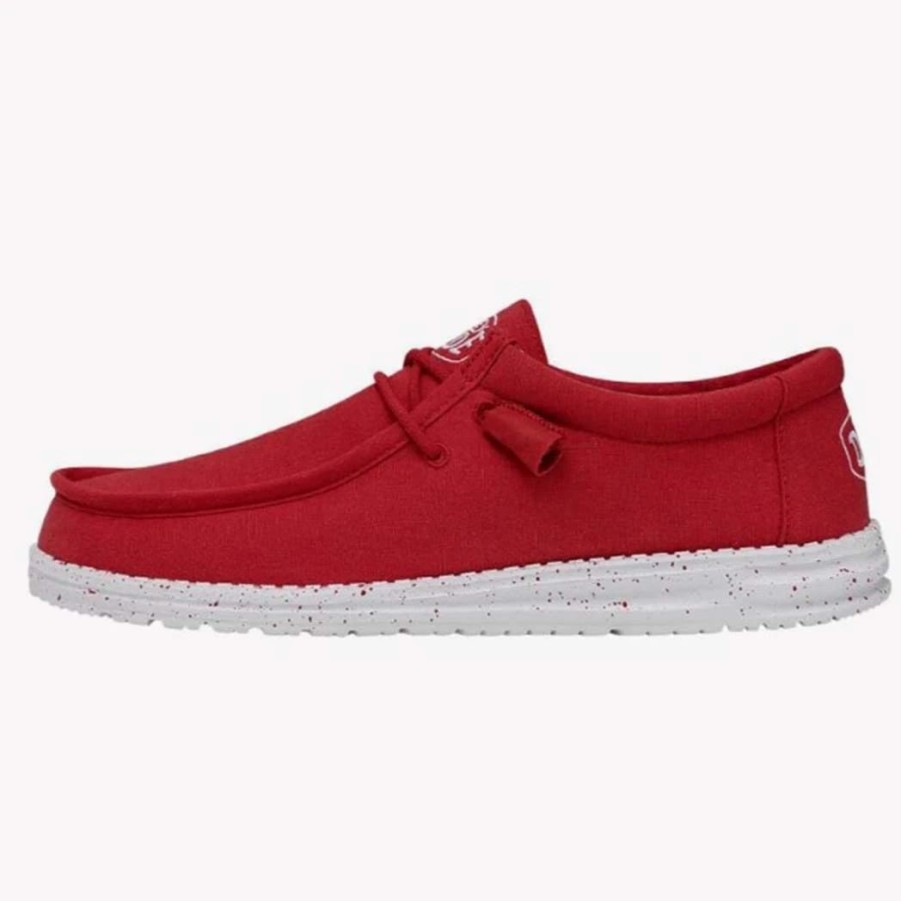 Boots & Shoes * | Heydude Hey Dude Wally Slub Canvas Red