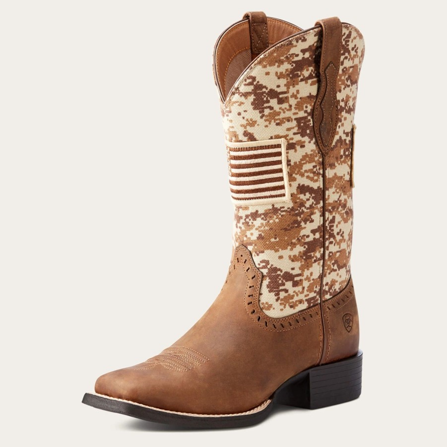 Boots & Shoes * | Ariat Women'S Brown/Camo Patriotic Boots