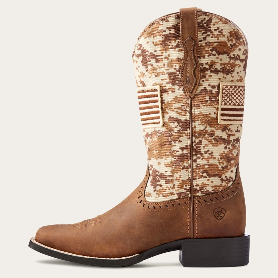 Boots & Shoes * | Ariat Women'S Brown/Camo Patriotic Boots