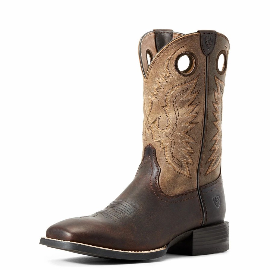 Boots & Shoes * | Ariat Men'S Barley Brown And Toasted Tan Sport Ranger Square Toe Boot