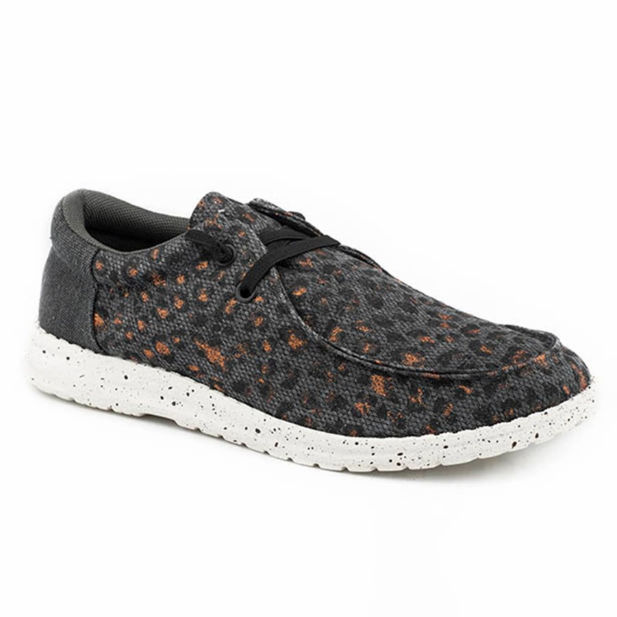 Boots & Shoes * | Roper Women'S "Hang Loose" Black Leopard Moc