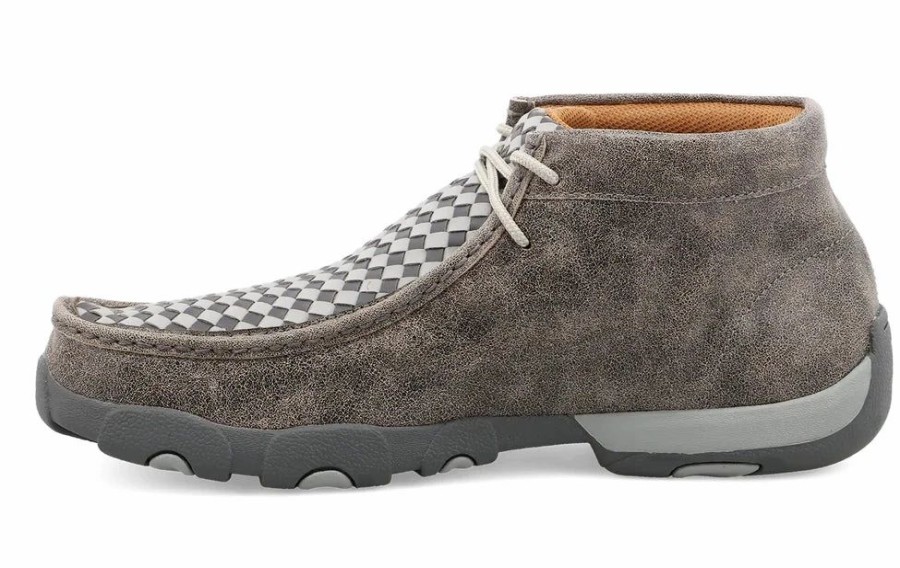 Boots & Shoes * | Twisted X Men'S Grey Weave Driving Mocc