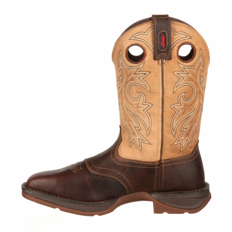 Boots & Shoes * | Durango Men'S Rebel Tan & Brown Square Toe Boots