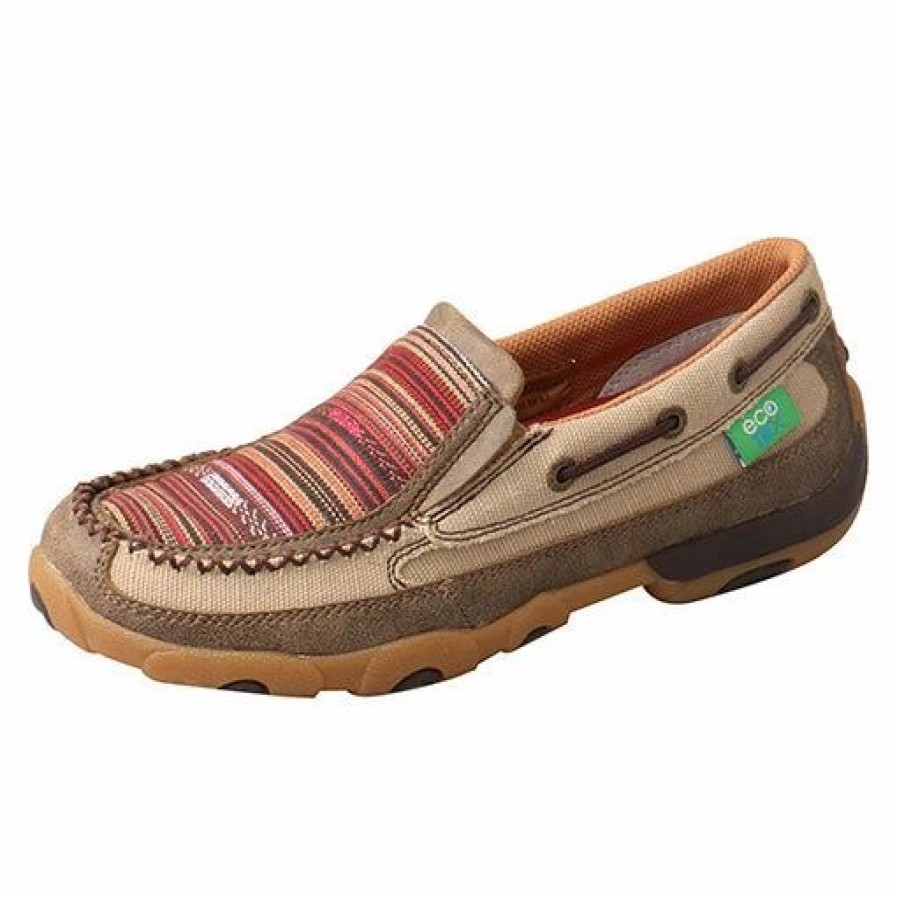 Boots & Shoes * | Twisted X Women'S Multicolored Khaki Slip-On Moc