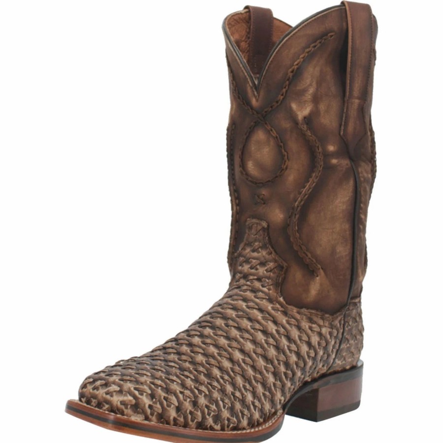 Boots & Shoes * | Dan Post Boot Company Dan Post Distressed Tan Weaved Boots