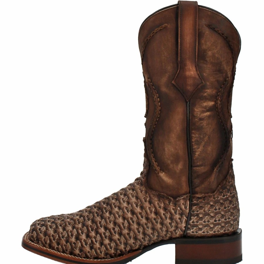 Boots & Shoes * | Dan Post Boot Company Dan Post Distressed Tan Weaved Boots