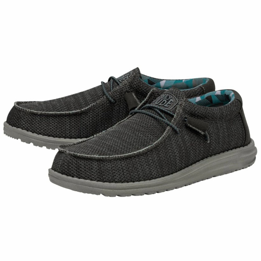 Boots & Shoes * | Heydude Hey Dude Men'S Charcoal Wally Sox Casual Shoe