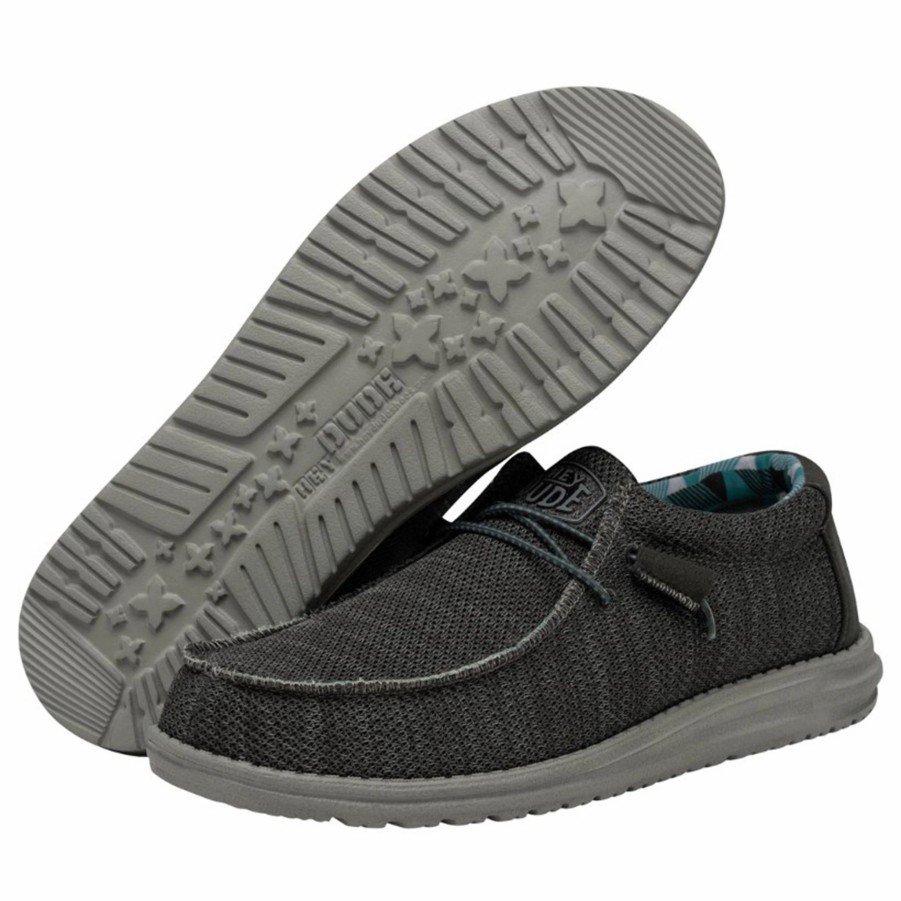 Boots & Shoes * | Heydude Hey Dude Men'S Charcoal Wally Sox Casual Shoe