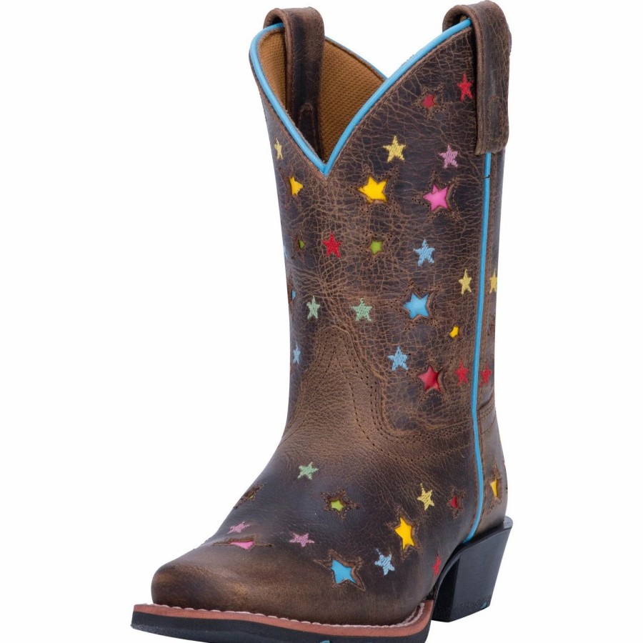 Boots & Shoes * | Dan Post Boot Company Dan Post Kid'S Brown Starlett Square Toe Boot