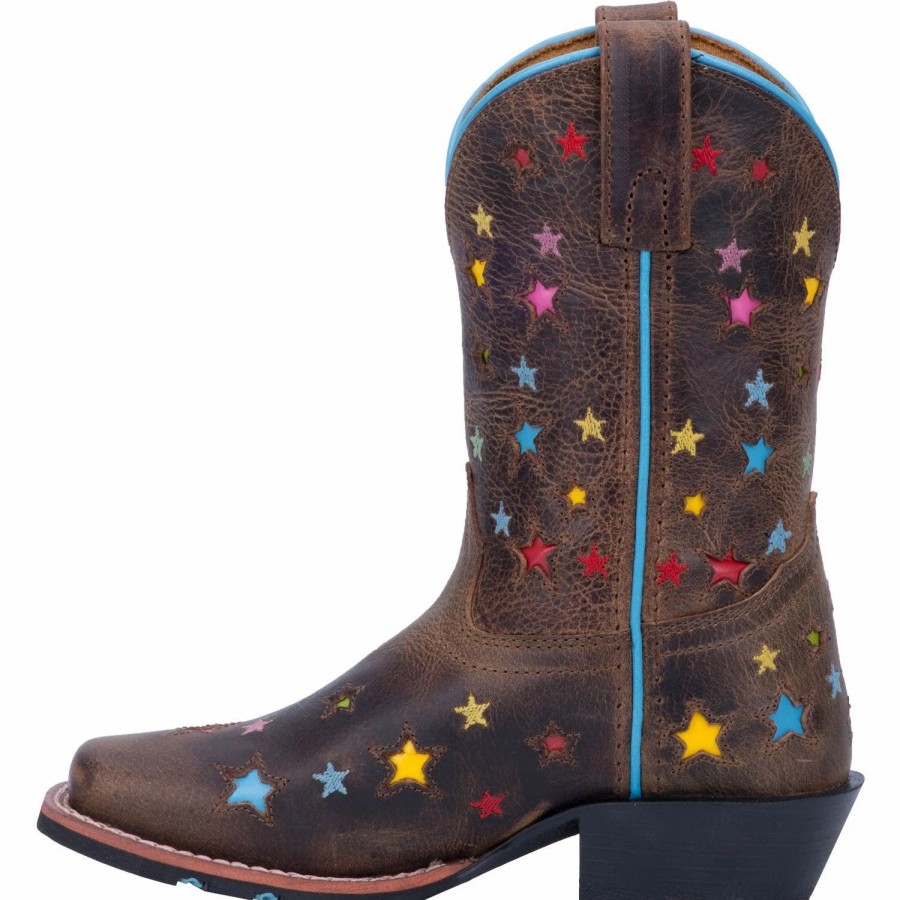 Boots & Shoes * | Dan Post Boot Company Dan Post Kid'S Brown Starlett Square Toe Boot