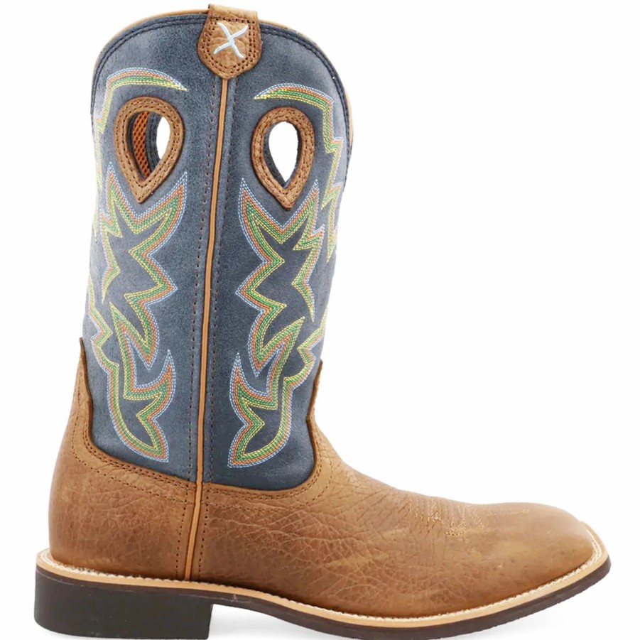 Boots & Shoes * | Twisted X Men 11 Square Toe Rubber Outsole Boot-Peanut/Navy