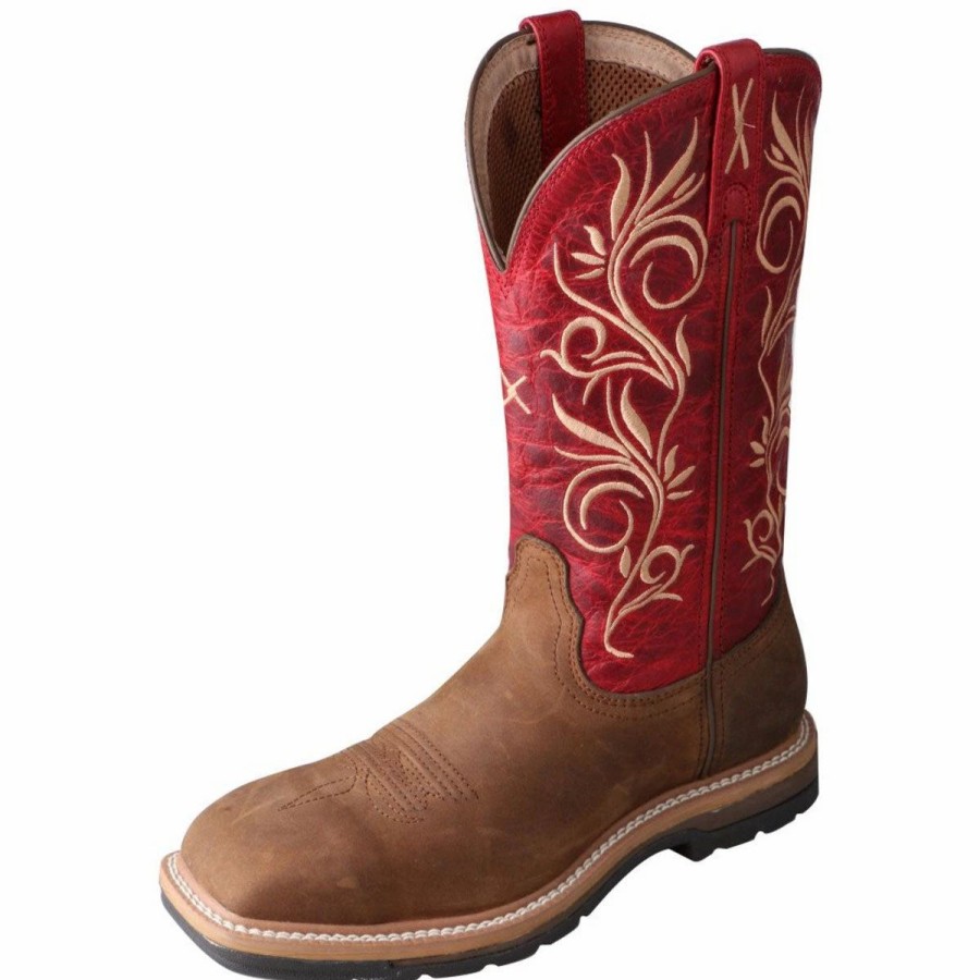 Boots & Shoes * | Twisted X Women'S Bomber/Red 11 Steel Toe Work Boot