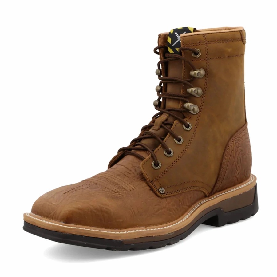 Boots & Shoes * | Twisted X Men'S Distressed Saddle Square Steel Toe Lacer Boot