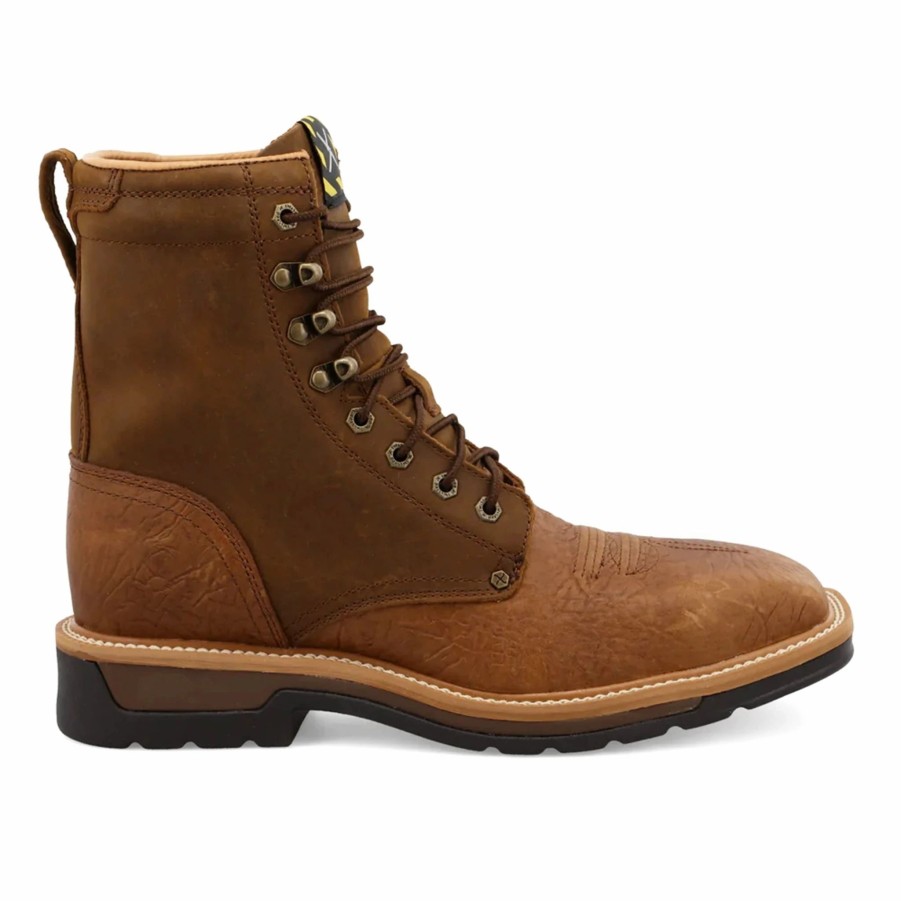 Boots & Shoes * | Twisted X Men'S Distressed Saddle Square Steel Toe Lacer Boot