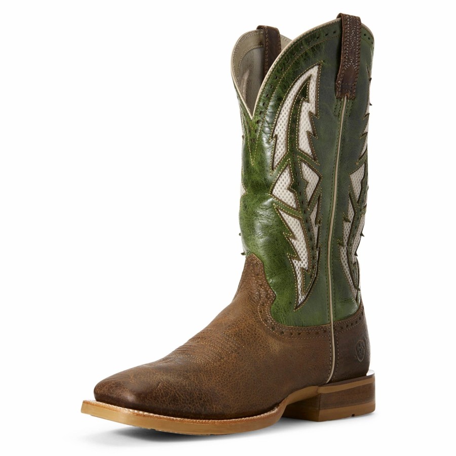 Boots & Shoes * | Ariat Men'S Fresh Mint And Tobacco Toffee Cowhand Venttek Square Toe Boot