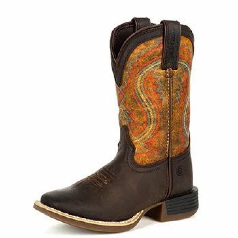 Boots & Shoes * | Durango Boots Durango Youth Dark Bay And Burnt Orange Western Boots